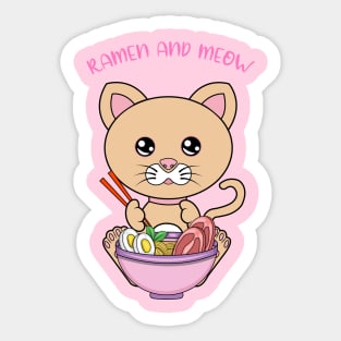 All I Need is ramen and cats, ramen and cats Sticker